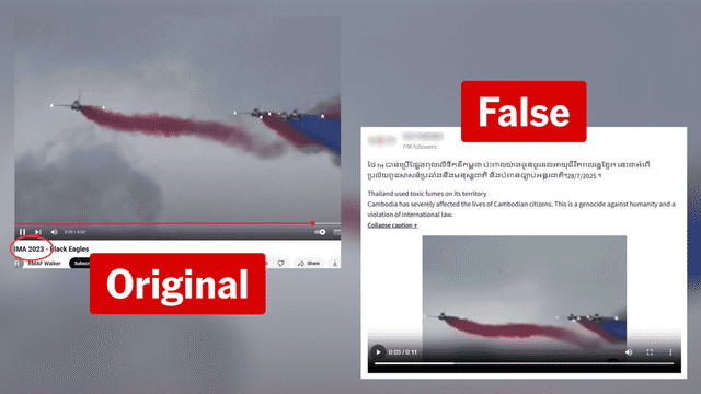 Airshow footage misrepresented to imply Thai chemical attack