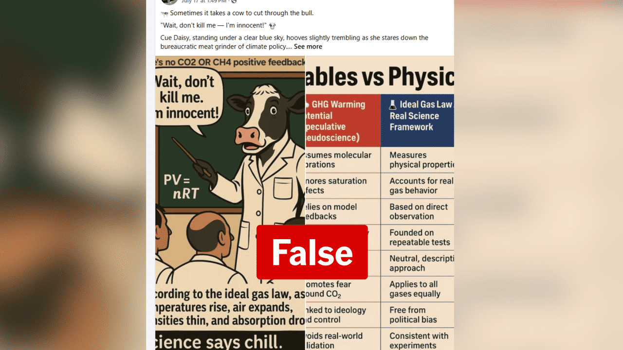 No, ideal gas law doesn't debunk climate change