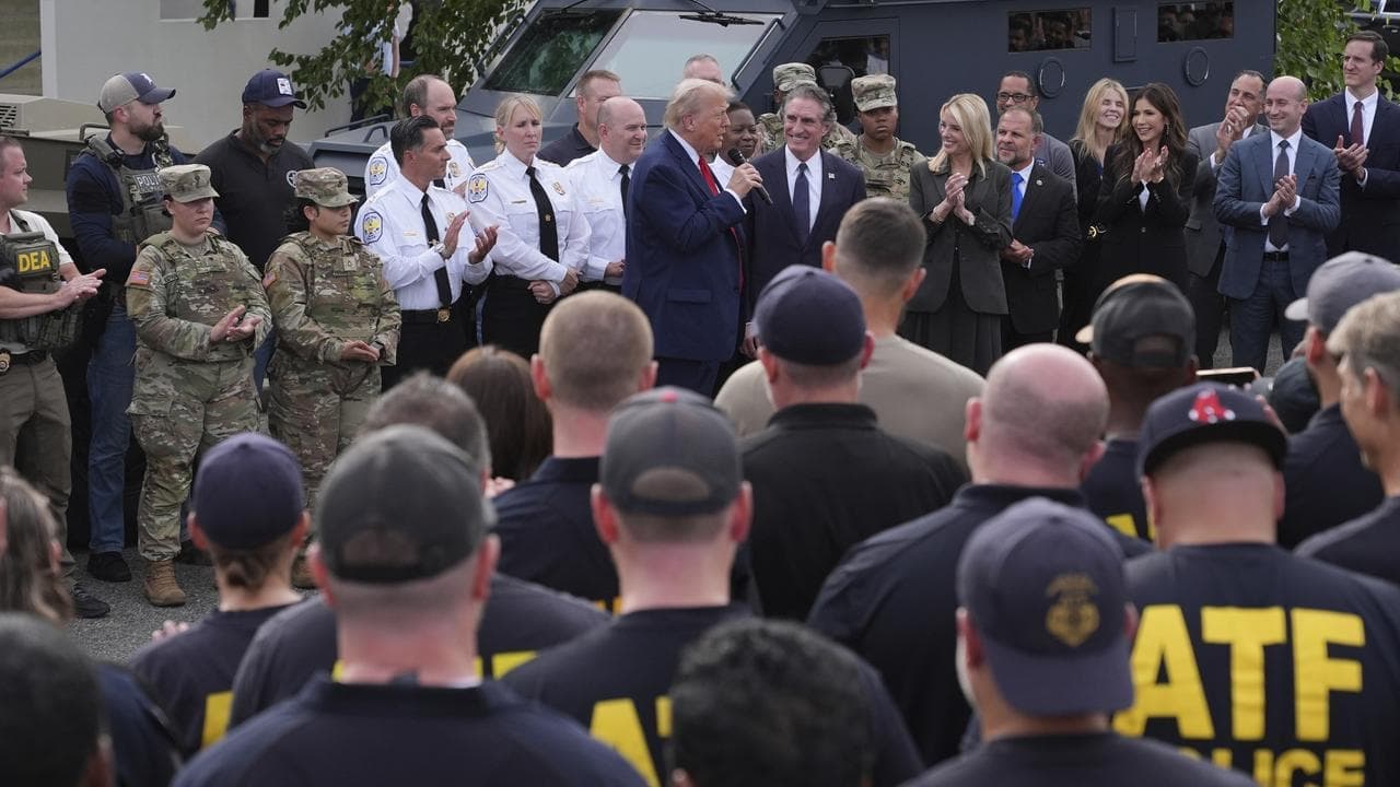 Trump visits cops, military in DC amid crime crackdown