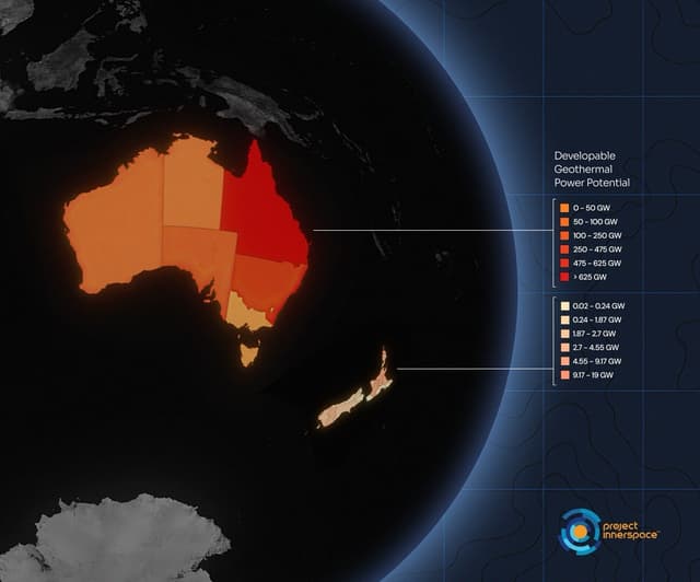 Project InnerSpace Launches GeoMap™ Oceania, Revealing Nearly 1,600 GW of Untapped Geothermal Potential in Australia and 100 GW in New Zealand