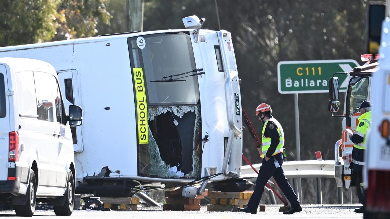 Girl dies, students hurt in school bus rollover horror