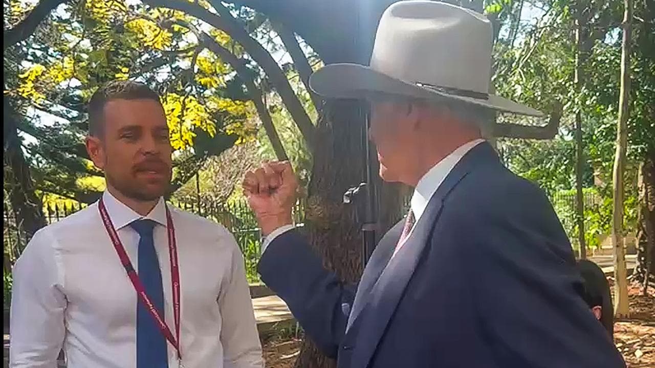 'You're a racist': Bob Katter raises fist at reporter