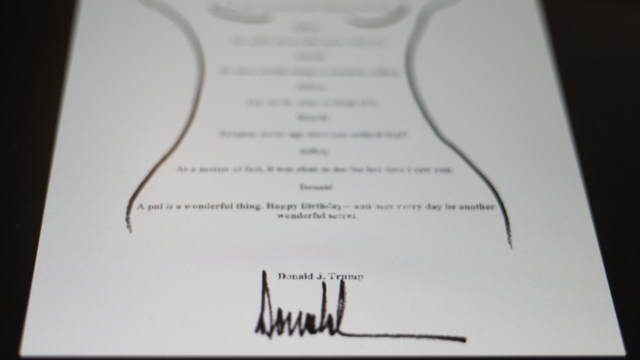 Trump alleged signature on Epstein note to be analysed