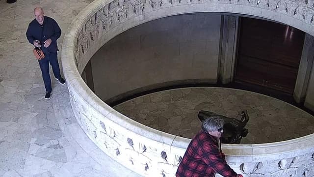 Pair admit damaging memorial in olive oil 'blessing'