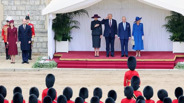 Video of Donald Trump saluting Star Wars tune with British royals is fake