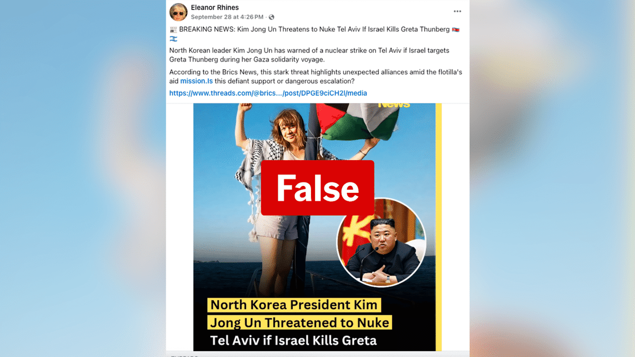 Wild claim linking Israel, Thunberg and North Korea is satire