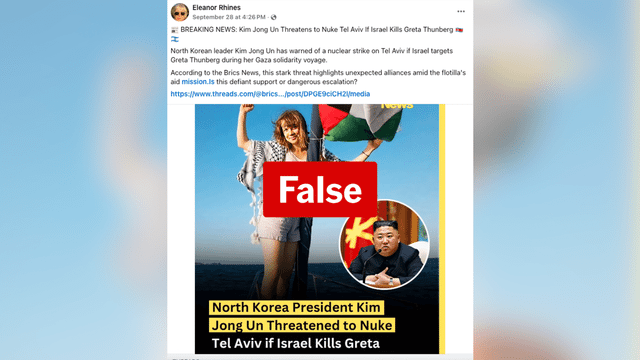 Wild claim linking Israel, Thunberg and North Korea is satire