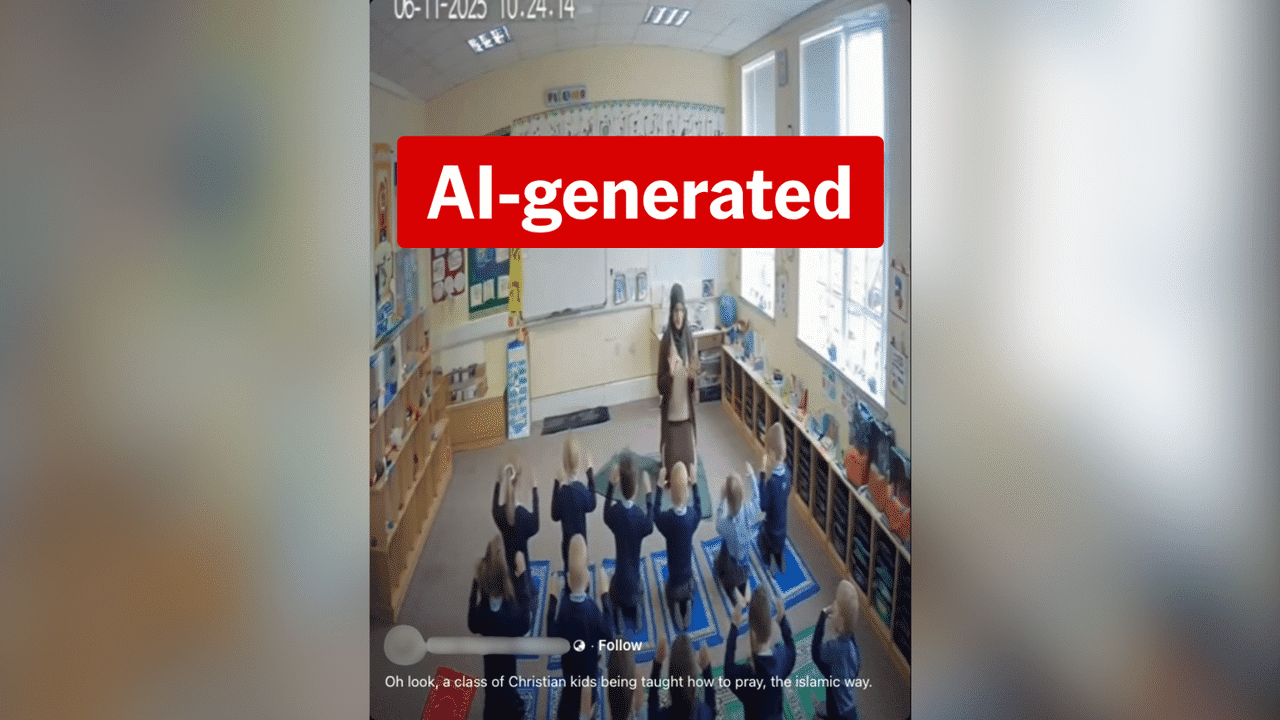 Viral video of kids being taught Islamic prayer is AI