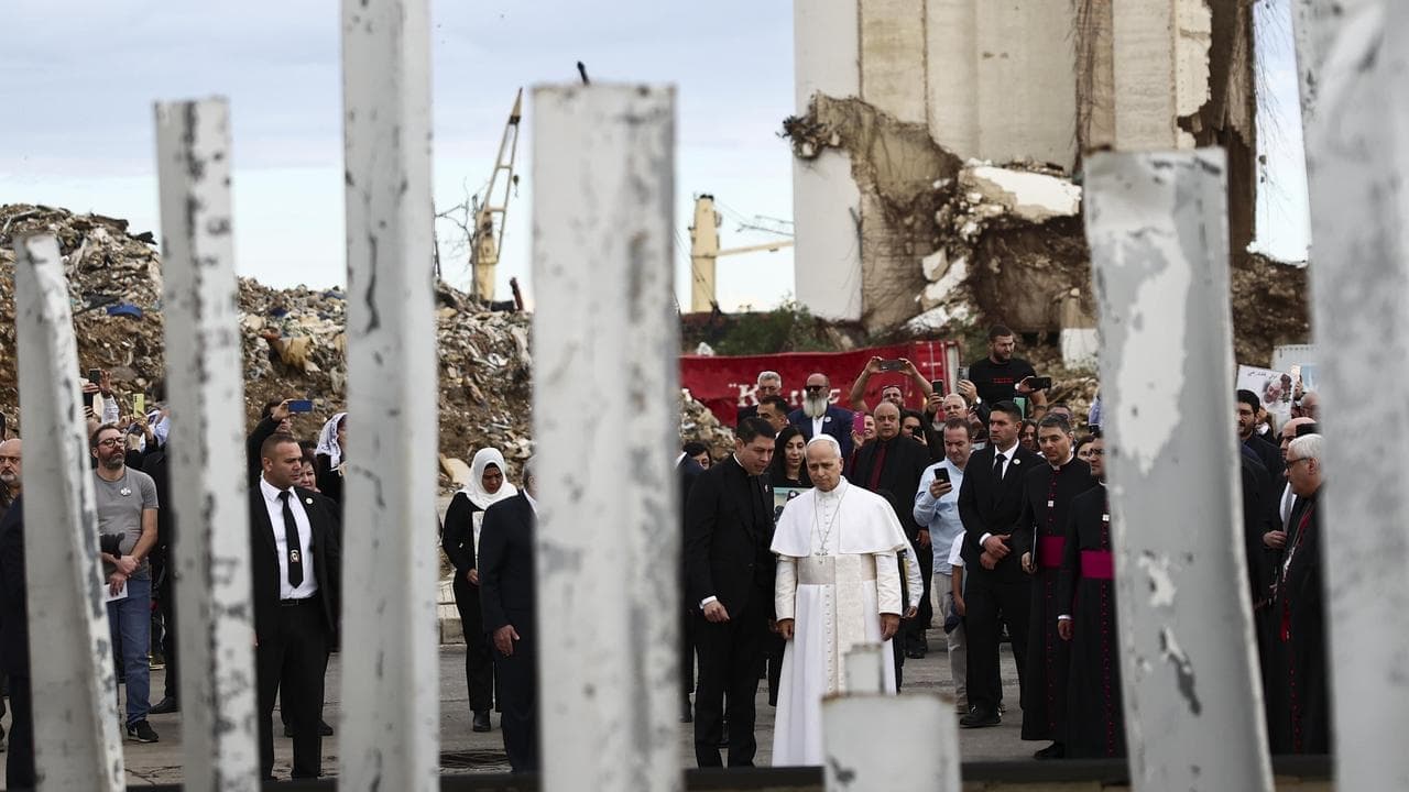 Pope wraps Lebanon visit with prayer at port blast site