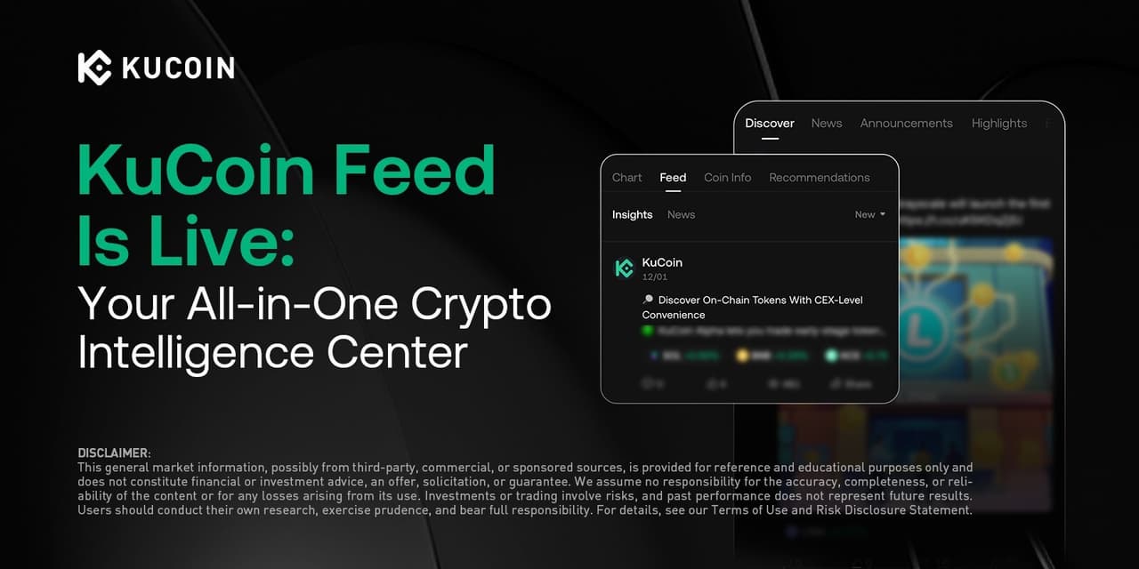 KuCoin Launches "KuCoin Feed": An AI-Powered, All-in-One Crypto Intelligence Center