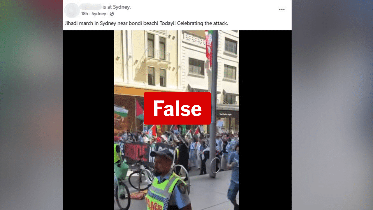 Old protest footage misrepresented as response to Bondi Beach attack