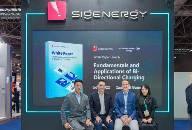 Sigenergy and The Mobility House Energy Publish White Paper "Fundamentals and Applications of Bi-Directional Charging"