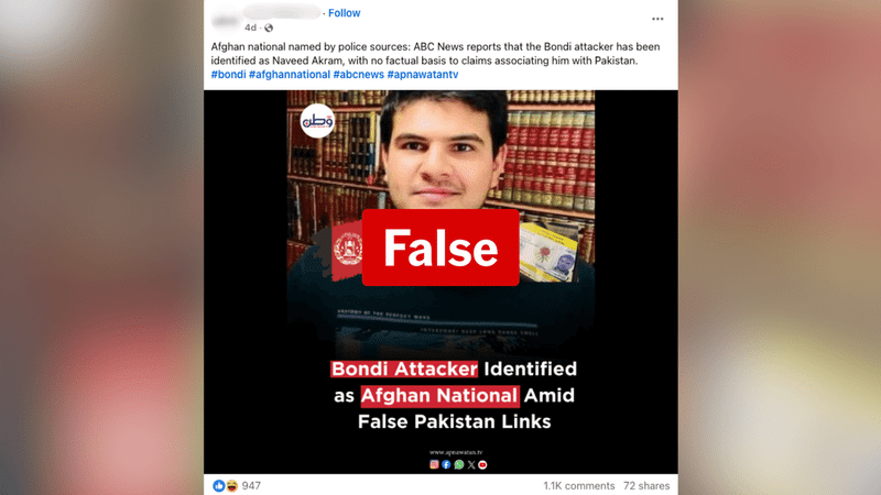 False claims circulate about Bondi Beach shooters' nationality