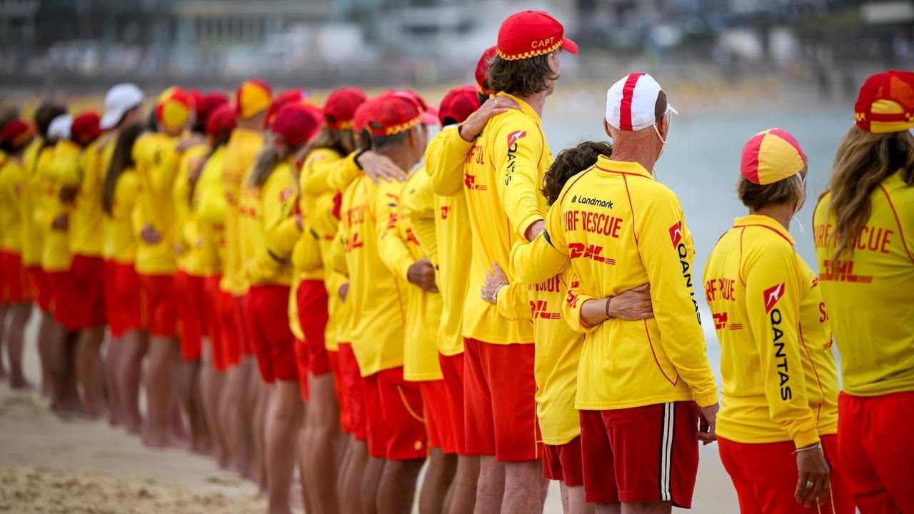 Raw emotions as lifeguards pay tribute at Bondi Beach
