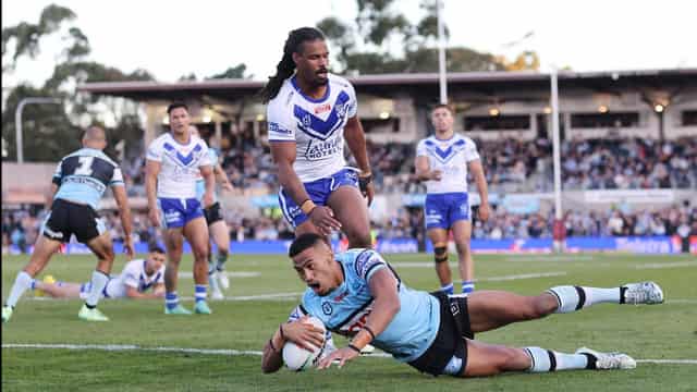 Hynes bounces back, Sharks belt woeful Bulldogs in NRL