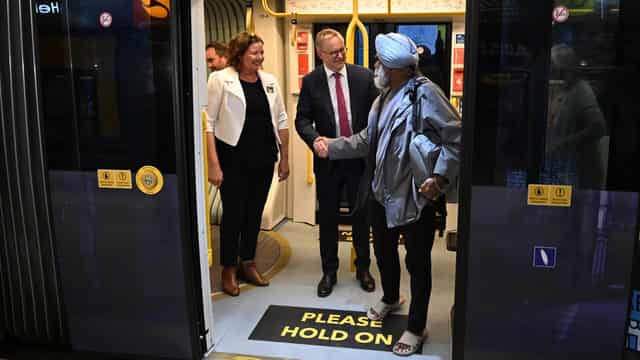 Albanese boards campaign train ahead of by-election