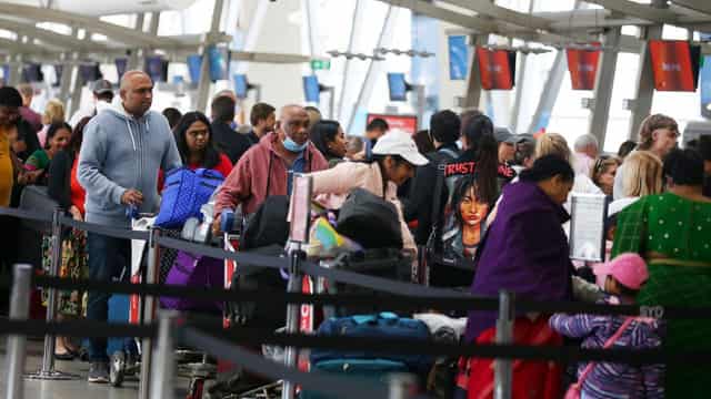 Calmer conditions after windy airport flight chaos