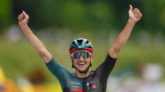 Hindley wins Tour de France stage to take overall lead