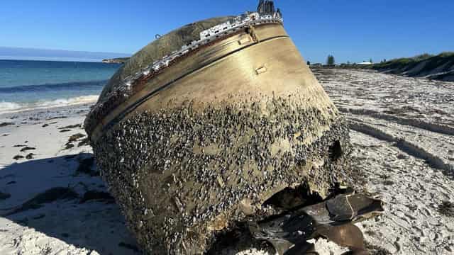 Space vehicle link to mystery object on remote beach