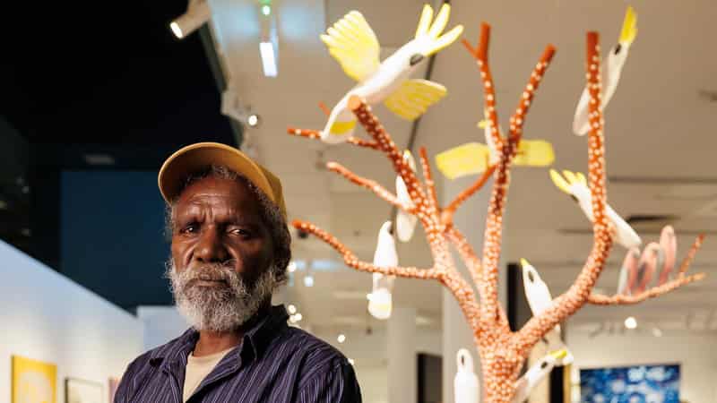 Three metre sculpture carves out top Telstra art award