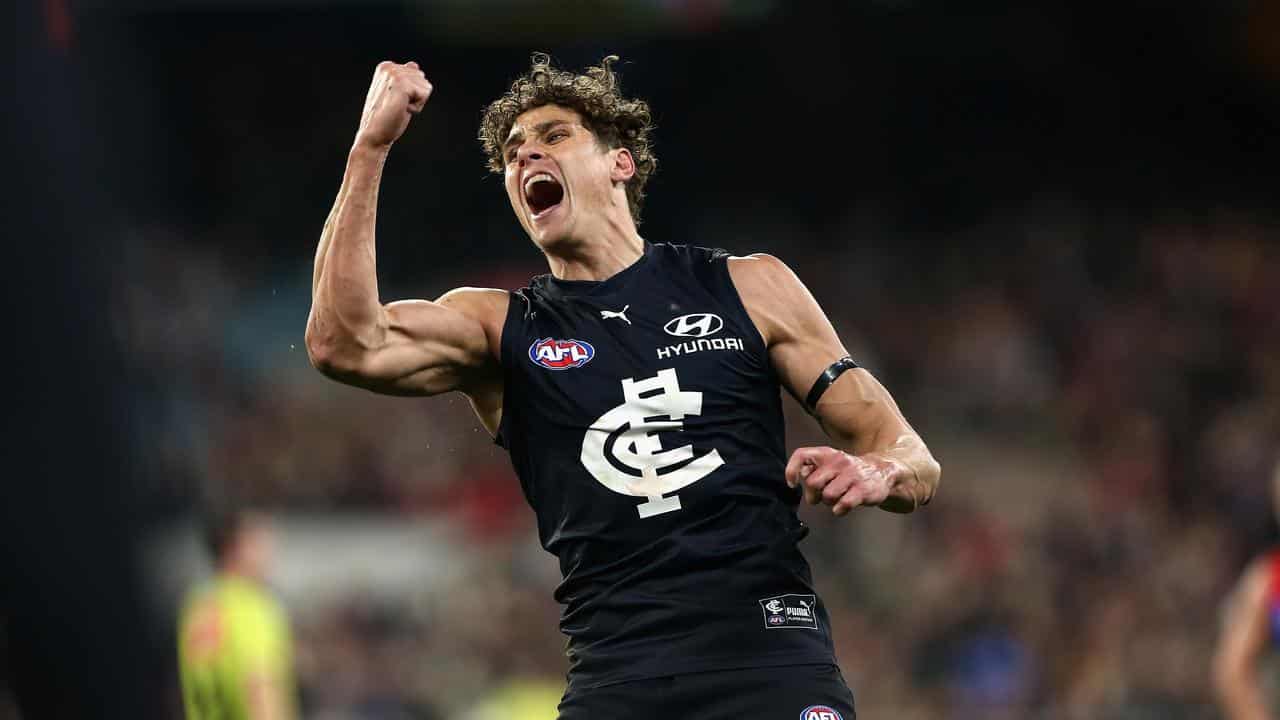 Blues on right side of review in AFL win over Demons