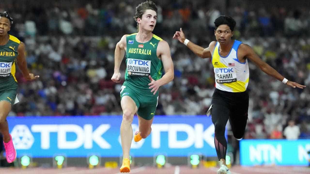 Browning run out in 100m semis in Budapest