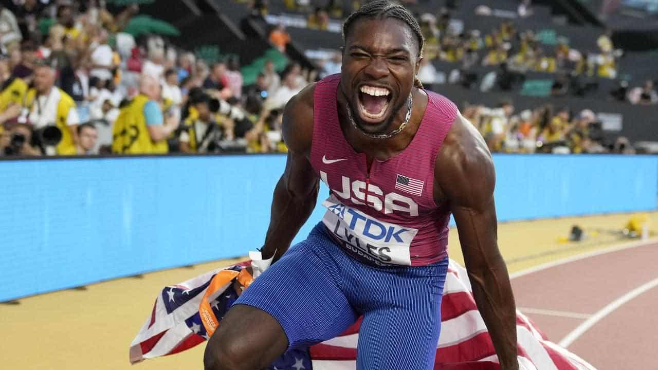 Lyles wins men's 100m gold in Budapest