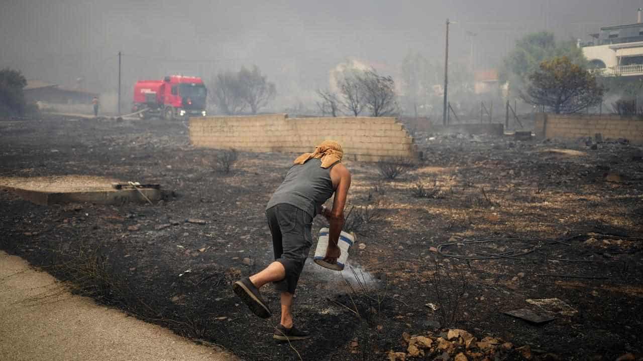 Risk of more blazes in Greece as fire near Athens rages