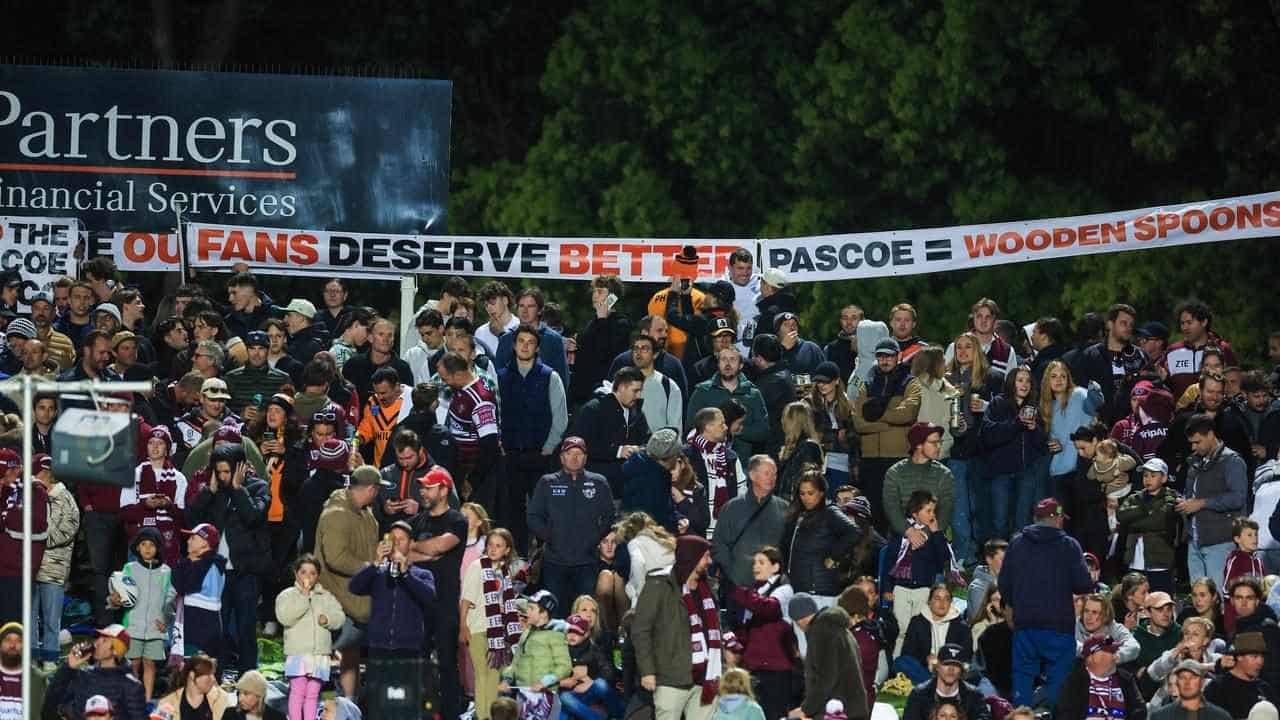 Tigers fans protest as season ends in Manly hammering