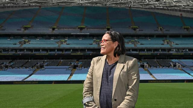 Cathy Freeman stand unveiled at site of famous victory