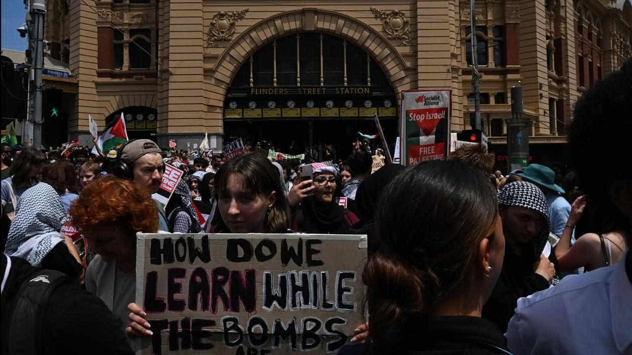 Students rally to support a free Palestine