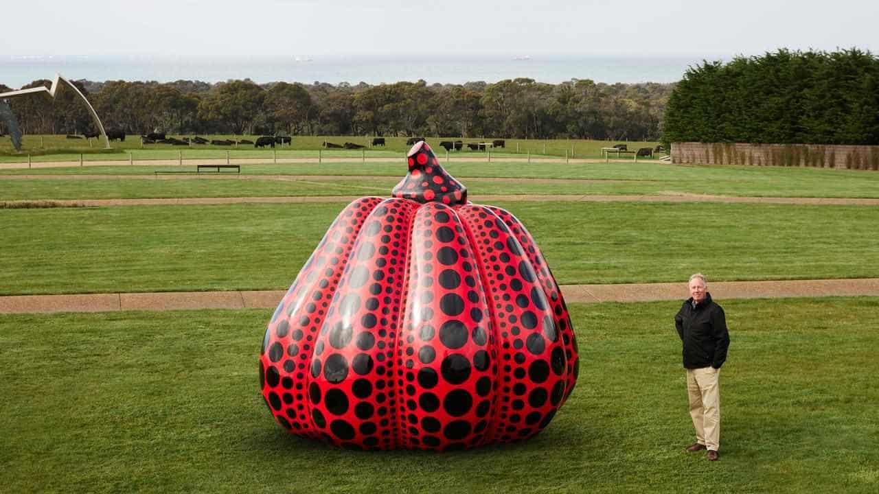 Giant polka dot pumpkin sculpture lands in Australia