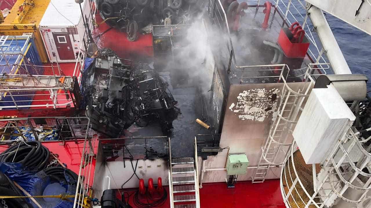 Fire-hit supply ship 'not prepared' for Southern Ocean