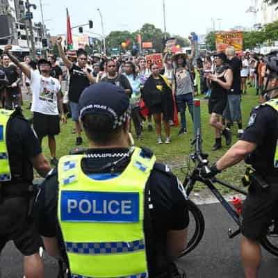 Protest forces Gabba lockdown ahead of play