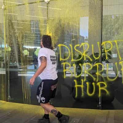 Woodside protester ordered to pay for paint damage