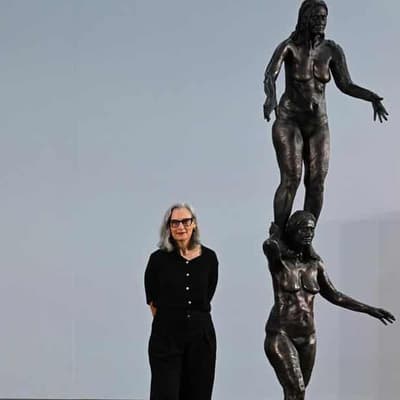 Balancing bronze unveiled at contemporary art showcase