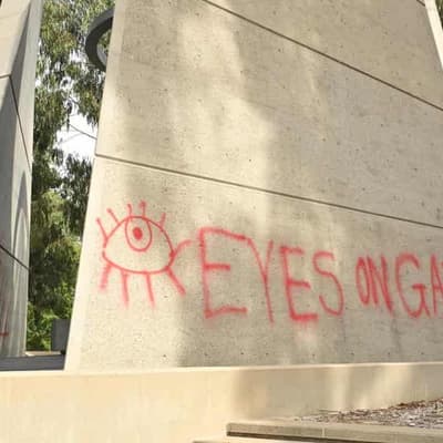 Vietnam War monument vandalised with Gaza message