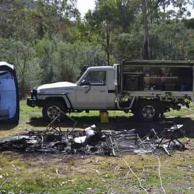 Campers stumbled across burnt-out campsite, jury told