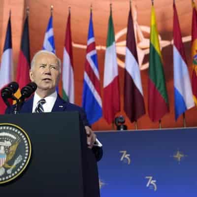 Ukraine will stop Putin, forceful Biden tells NATO