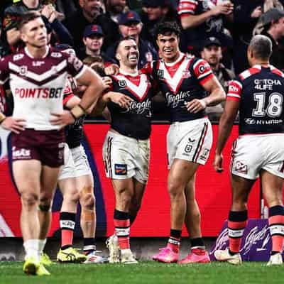 Roosters survive scare in NRL win over Manly