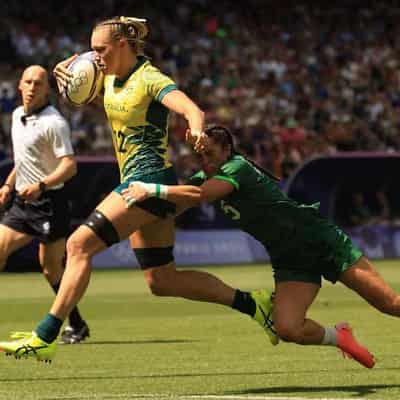 Levi's happy tears as Aussies cruise into sevens semis