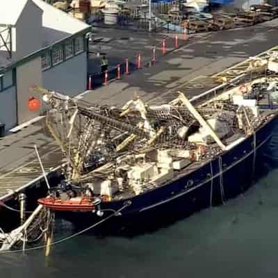 Sailors hurt as famous tall ship hit by container ship