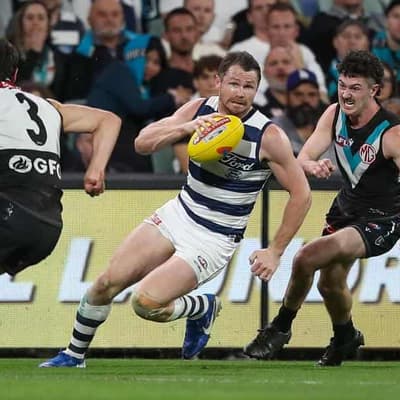 Snapshot of the Port Adelaide-Geelong qualifying final