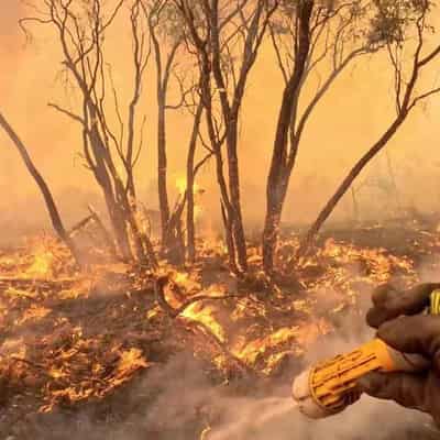 Large, fast-moving bushfire threatens homes, residents