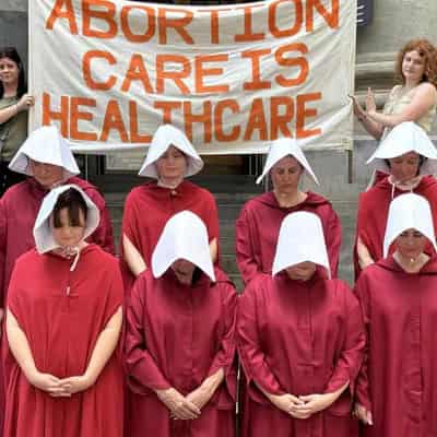 'Handmaids' protest ahead of abortion vote