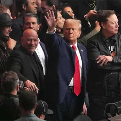 Trump joins Musk, Kid Rock in New York for UFC fight