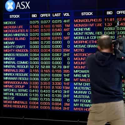 Aussie shares fall again, hit nearly three-week low