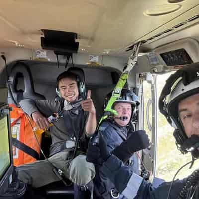 'You guys are angels': lost hiker's tears with rescuers