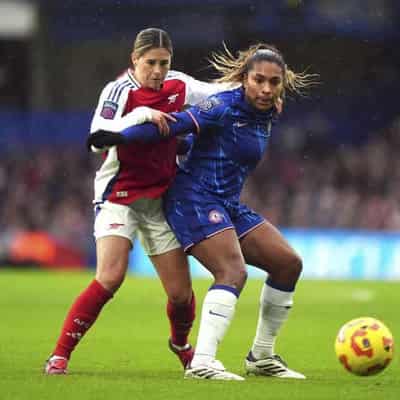 Sam Kerr celebrates with Chelsea after key WSL win