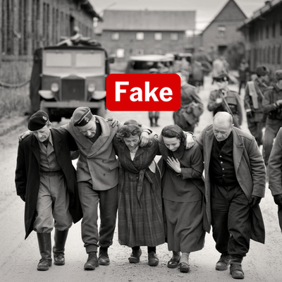 History being rewritten with AI images of The Beatles, Auschwitz liberation